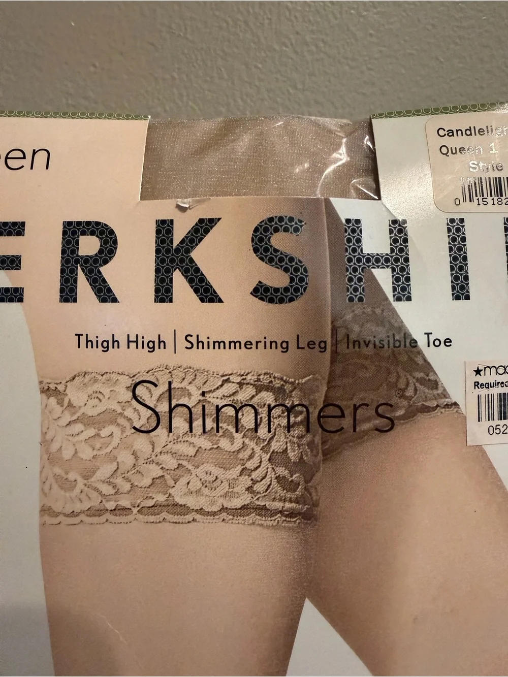 Vintage Berkshire Shimmers Lace Top Thigh High Stockings Queen 1 Candlelight